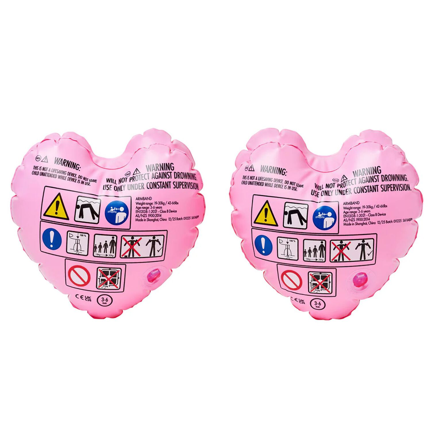 Girls Pink Poppy the Peach Inflatable Arm Bands, 1, hi-res