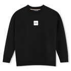 Boys Black Logo Sweatshirt, 1, hi-res