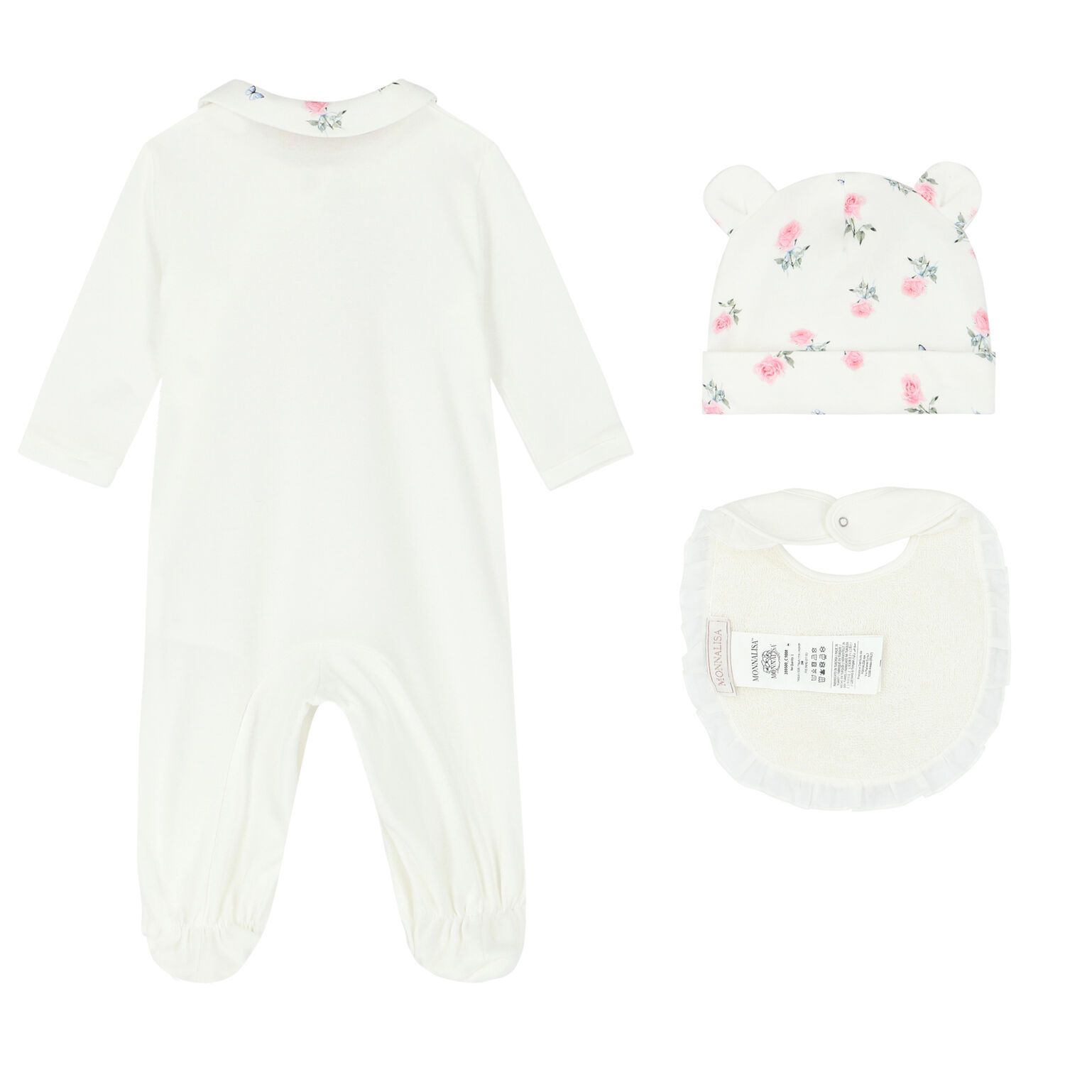Baby Girls Ivory Teddy Babygrow Set, 1, hi-res