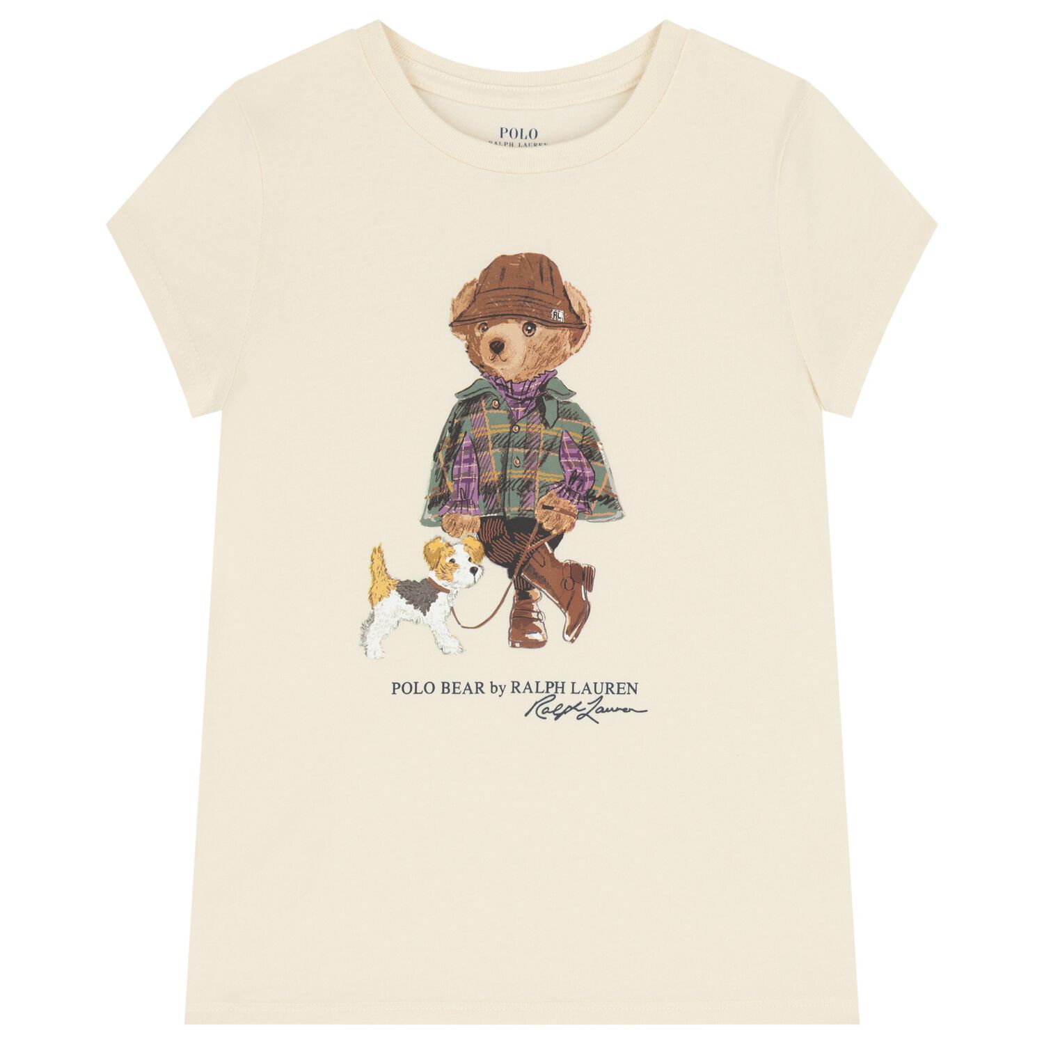 Girls Ivory Polo Bear T-Shirt, 1, hi-res