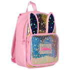 Girls Pink Logo & Star Backpack, 1, hi-res