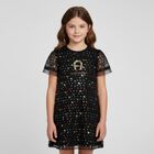 Girls Black Sequin Tulle Dress, 1, hi-res
