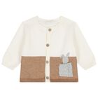 Baby Boys Ivory, Beige & Grey Dungaree Set, 1, hi-res