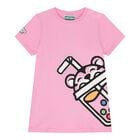 Younger Girls Pink Bubble Tiger Logo Dress, 1, hi-res