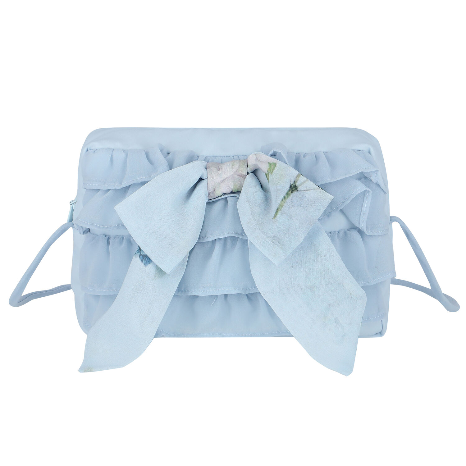 Girls Blue Chiffon Handbag, 2, hi-res