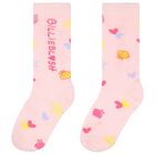 Girls Pink Logo Socks, 1, hi-res