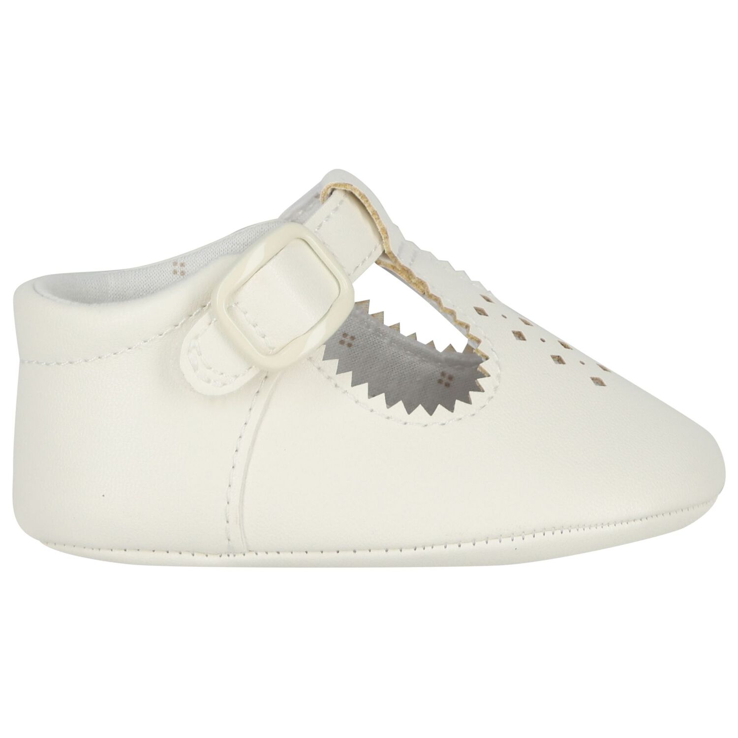 Ivory Leather Pre Walker Shoes, 2, hi-res