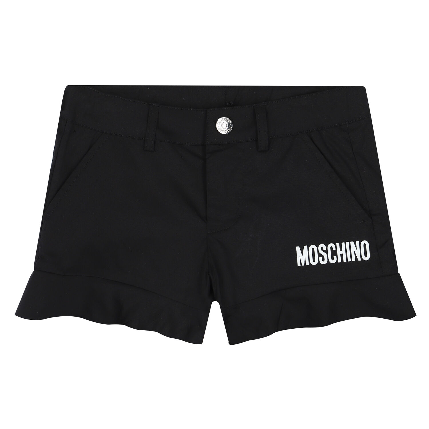 Girls Black Logo Shorts, 1, hi-res