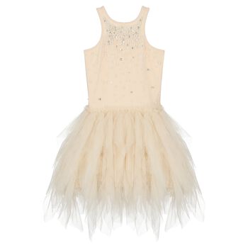 Girls Beige Tulle Dress