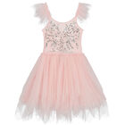 Girls Pink Sequin Tulle Dress, 1, hi-res