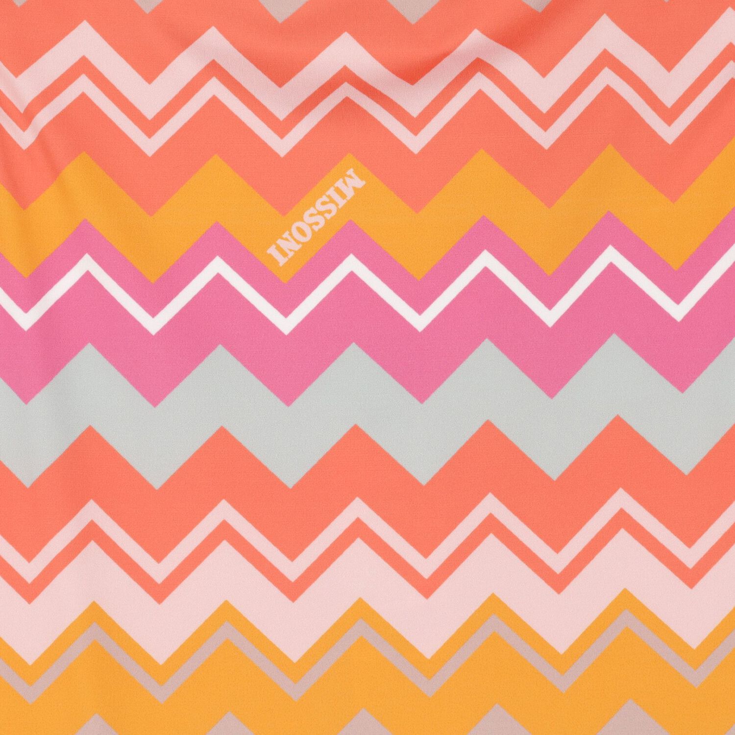 Girls Pink & Orange Logo Zig Zag Swimsuit, 1, hi-res