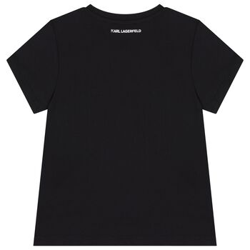 Girls Black Choupette Logo T-Shirt