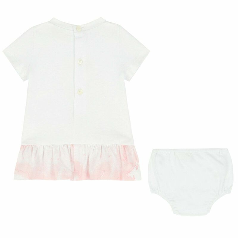 Baby Girls White & Pink Geo Map Dress Set, 1, hi-res image number null