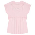 Girls Pink Logo Dress, 1, hi-res