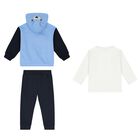 Younger Boys Blue & White 3 Piece Tracksuit, 2, hi-res