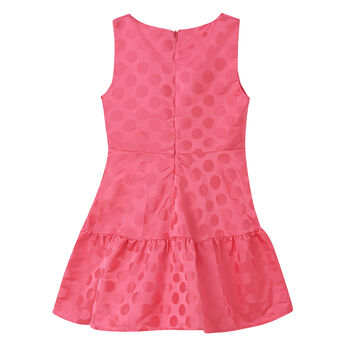 Girls Pink Polka Dot Dress