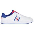 Boys White Logo Trainers, 1, hi-res