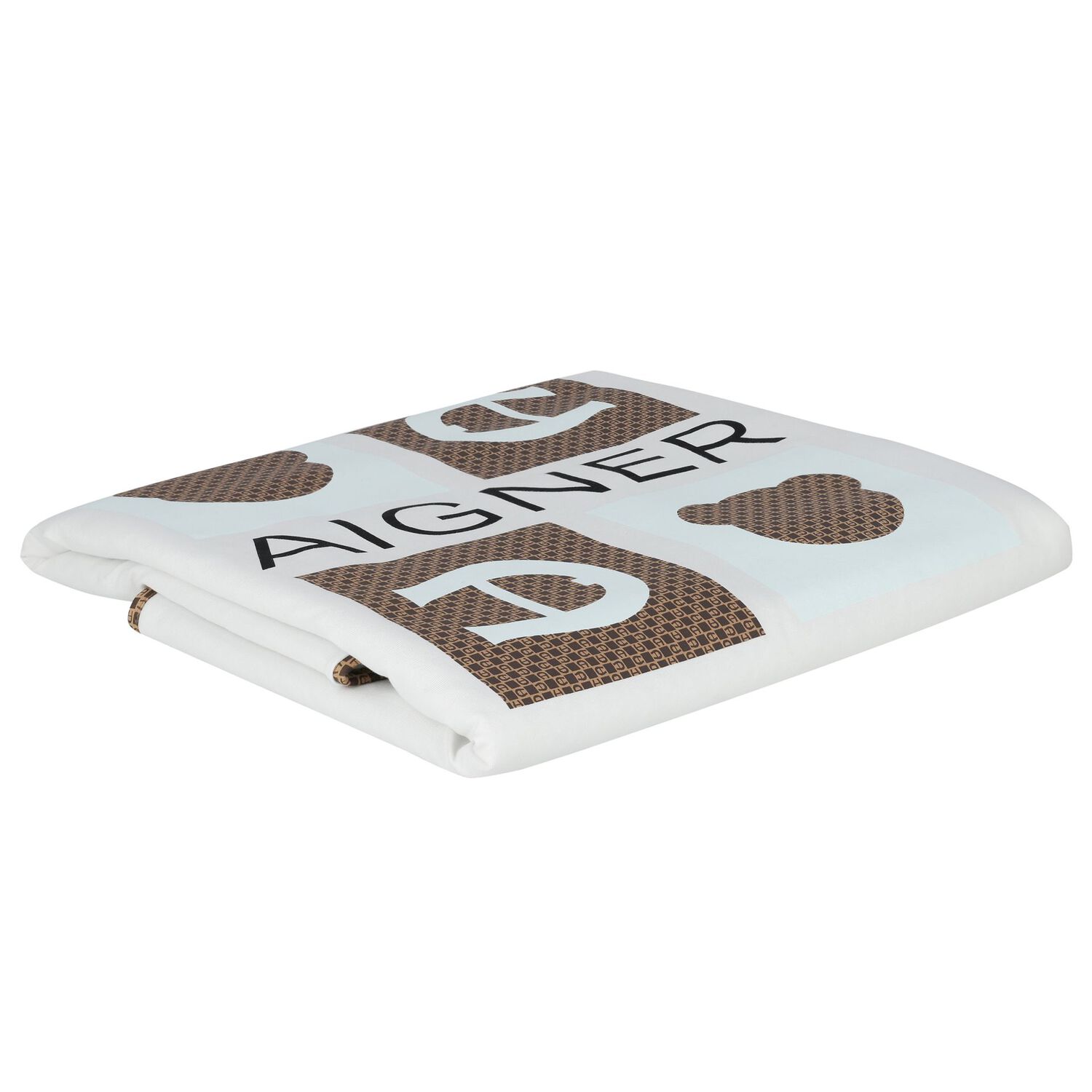 Baby Boys White & Blue Logo Blanket, 1, hi-res