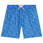 Boys Blue Shark Swim Shorts, 2, hi-res