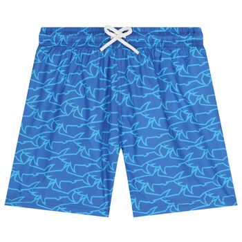 Boys Blue Shark Swim Shorts