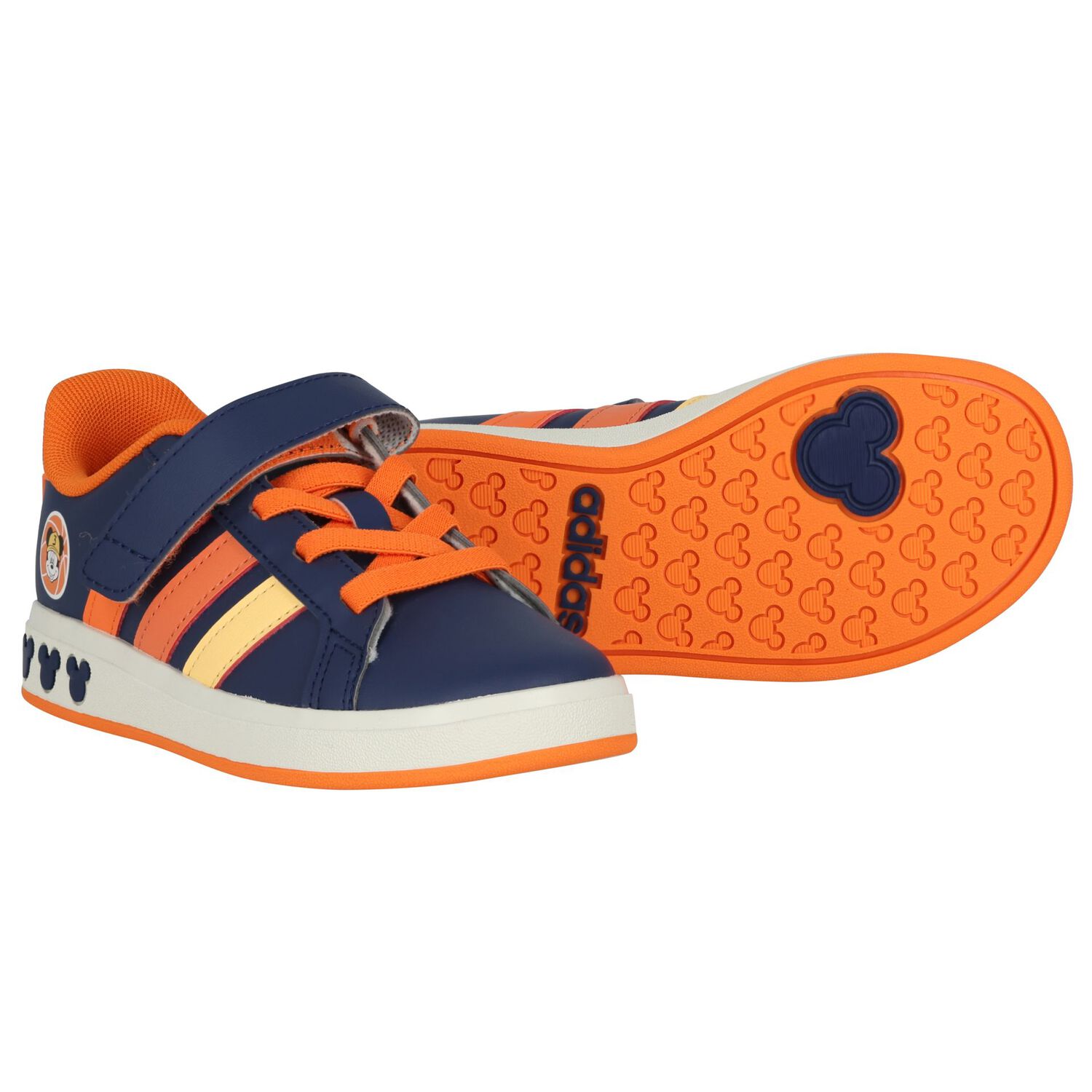 Boys Navy Blue Disney Grand Court Trainers, 1, hi-res