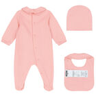 Pink Teddy Bear Logo Babygrow Gift Set, 2, hi-res