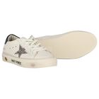 Girls Ivory & Silver Logo Trainers, 1, hi-res