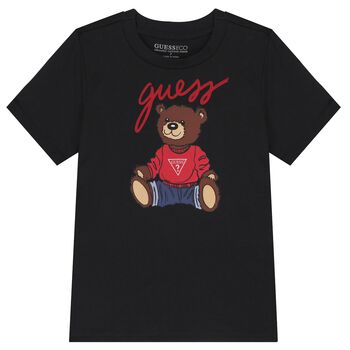 Black Teddy Bear Logo T-Shirt