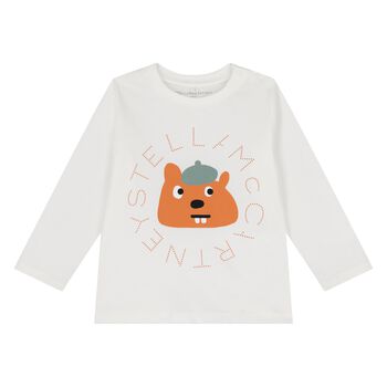 Younger Boys Ivory Squirrel Long Sleeve Top