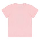 Younger Girls Pink Teddy Bear Logo T-Shirt, 4, hi-res