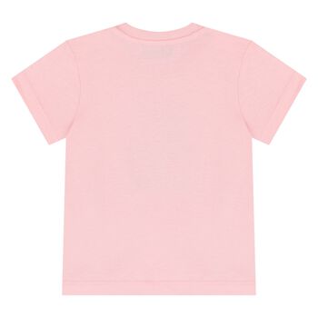Younger Girls Pink Teddy Bear Logo T-Shirt
