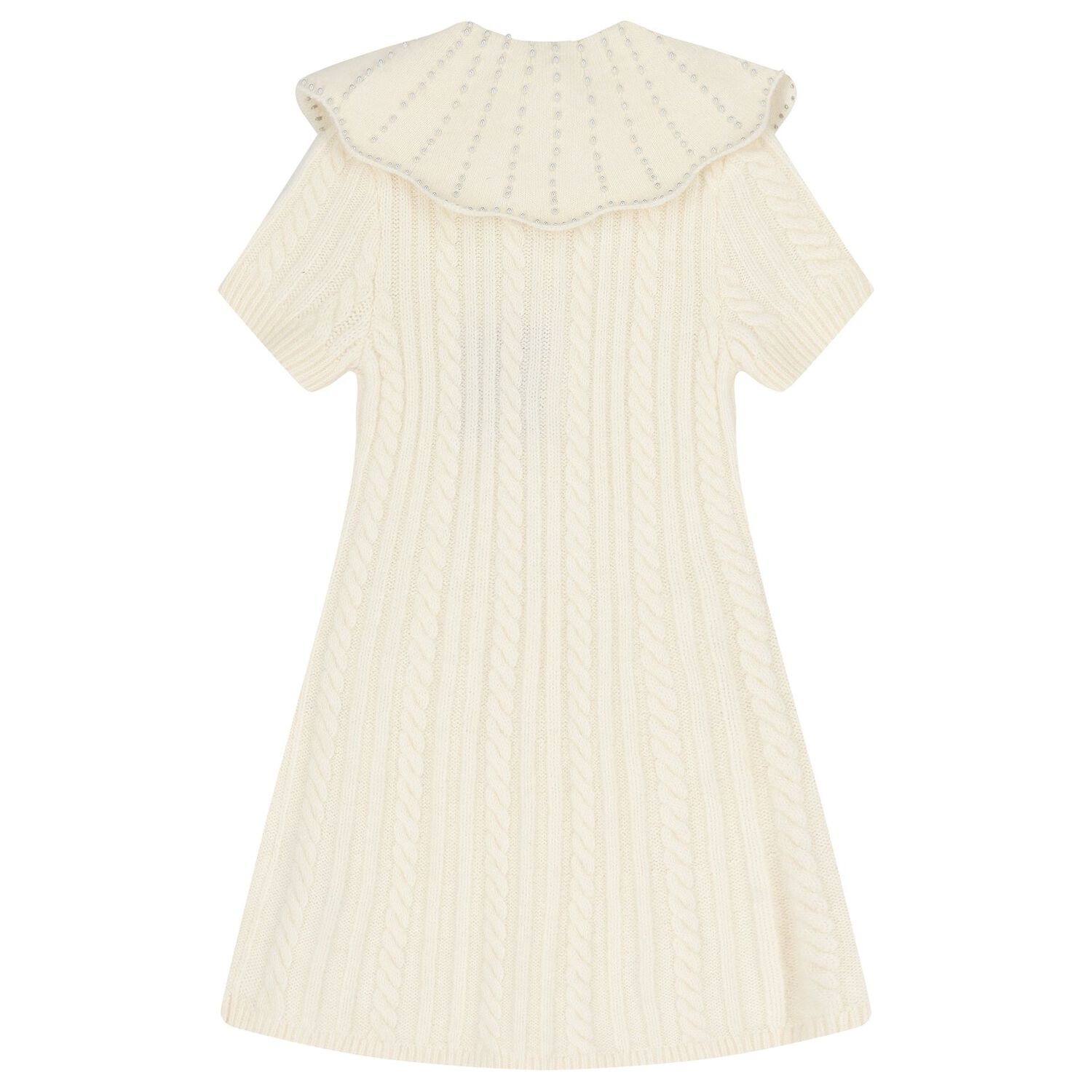 Girls Ivory Pearls & Diamantés Dress, 1, hi-res