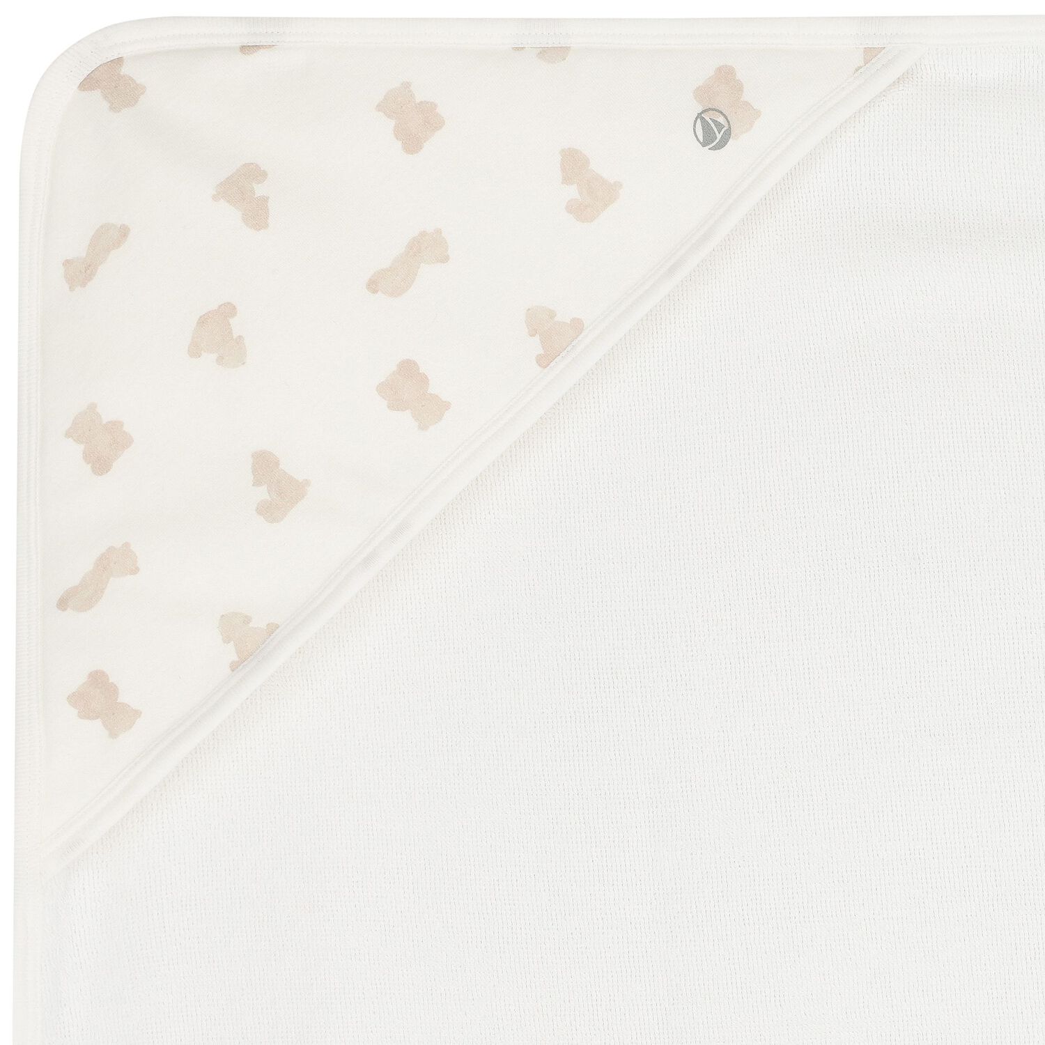 Ivory & Beige Teddy Bear Baby Hooded Towel, 1, hi-res
