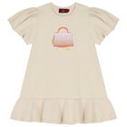 Girls Beige Bag Dress, 1, hi-res