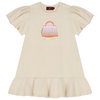 Girls Beige Bag Dress