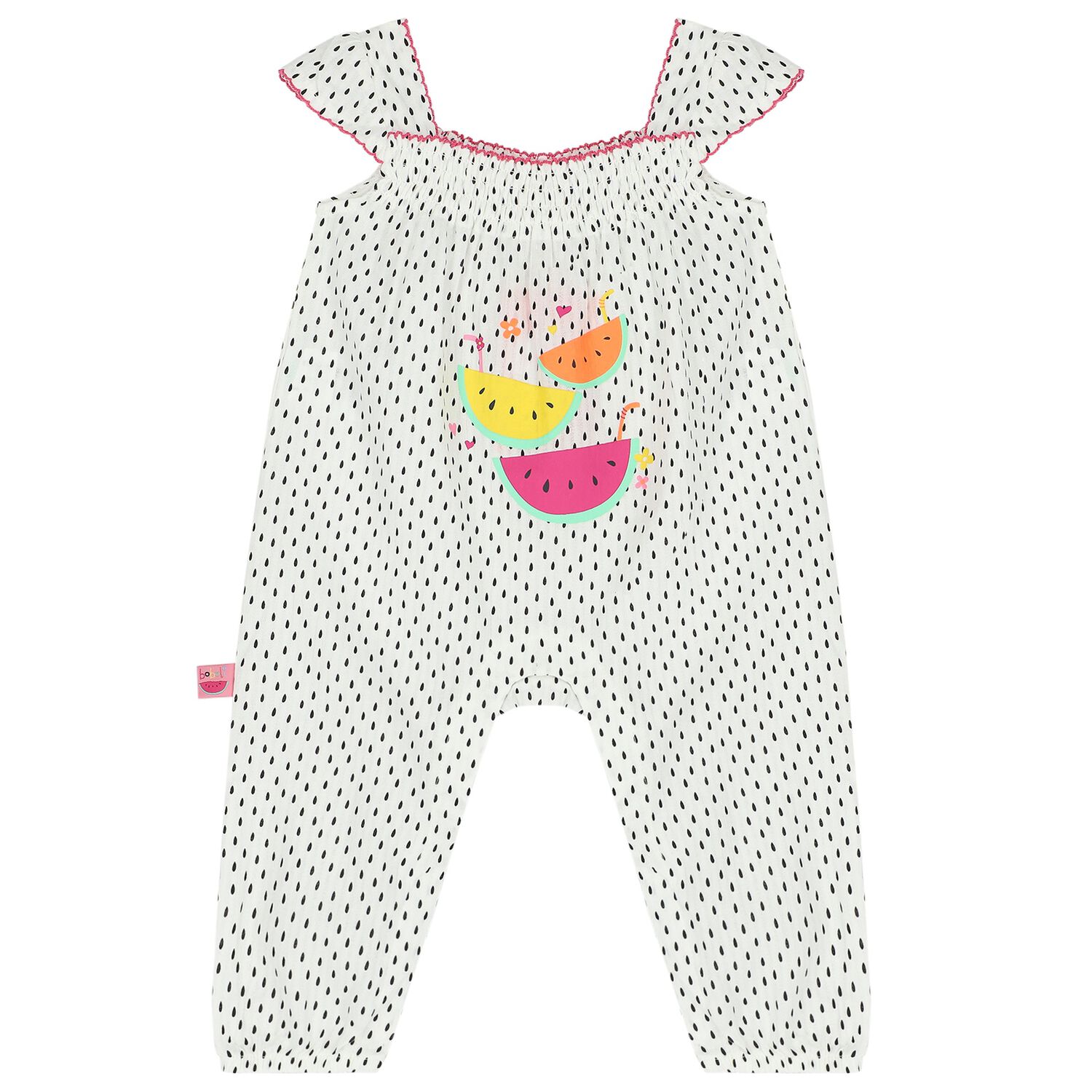 Baby Girls White Watermelon Romper, 1, hi-res image number null