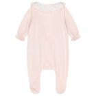 Baby Girls Pink Embroidered Babygrow, 2, hi-res
