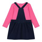 Baby Girls Pink & Blue Dungaree Set, 1, hi-res