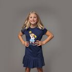 Girls Navy Blue Polo Bear Dress, 1, hi-res