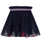 Girls Navy Blue Heart & Star Tulle Skirt, 1, hi-res