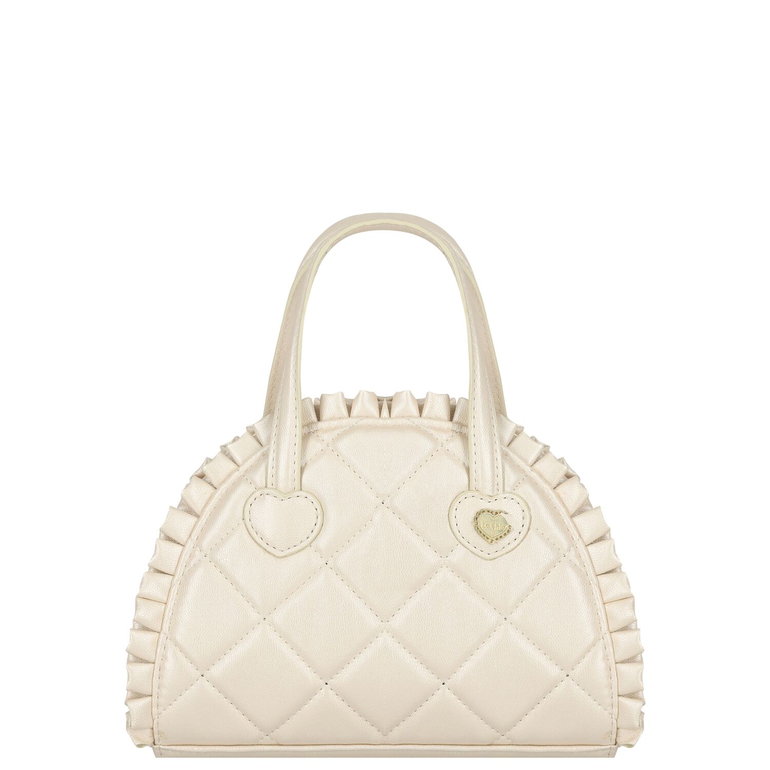 Girls Ivory Logo Quilted Handbag, 1, hi-res