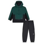 Boys Black & Green Tracksuit, 1, hi-res