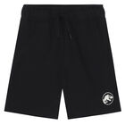 Black Embroidered Jurassic Logo Shorts, 1, hi-res