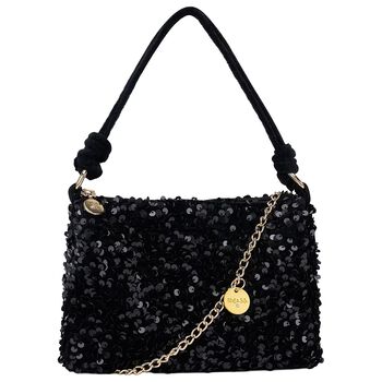Girls Black Sequins Handbag