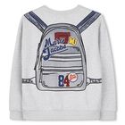 Boys Grey Logo Backpack Sweatshirt, 1, hi-res