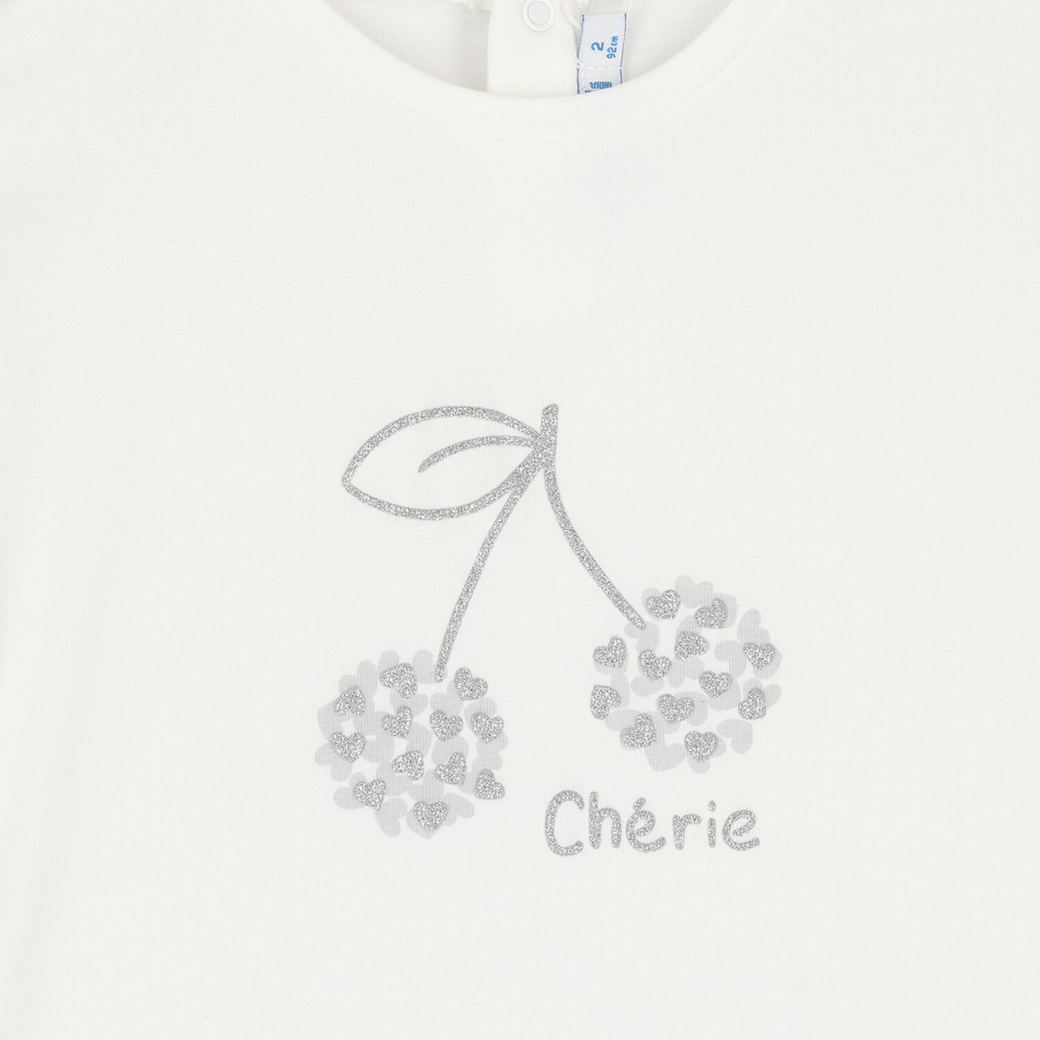 Younger Girls White Cherry T-Shirt, 2, hi-res