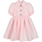 Girls Pink Embellished Satin Dress, 1, hi-res