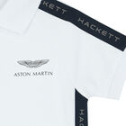 Boys White Logo Polo Shirt, 1, hi-res