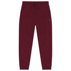 Boys Burgundy Logo Joggers, 1, hi-res