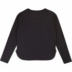 Girls Black Cotton Top, 1, hi-res